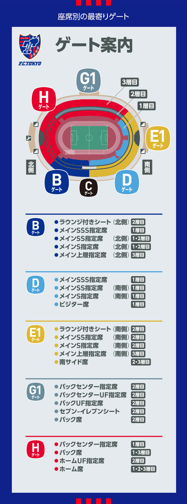 4/29(金祝)G大阪戦における国立競技場での座席への行き方ご案内